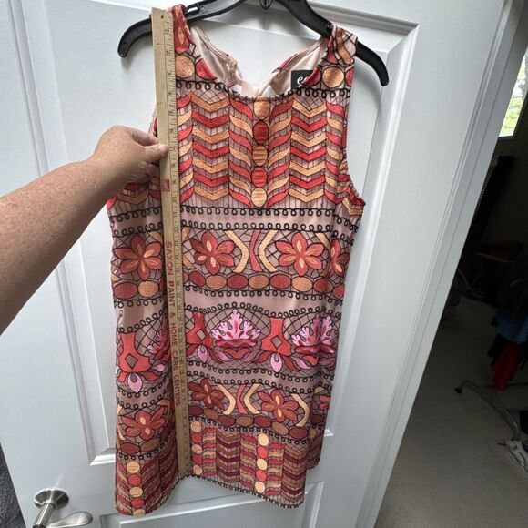 ECI New York Dress Women’s Size XL Sleeveless Orange Floral Lined Summer - Picture 8 of 9
